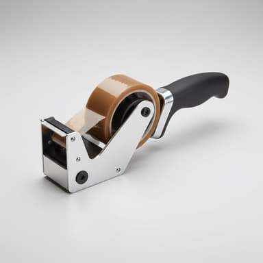 A handheld packing tape dispenser