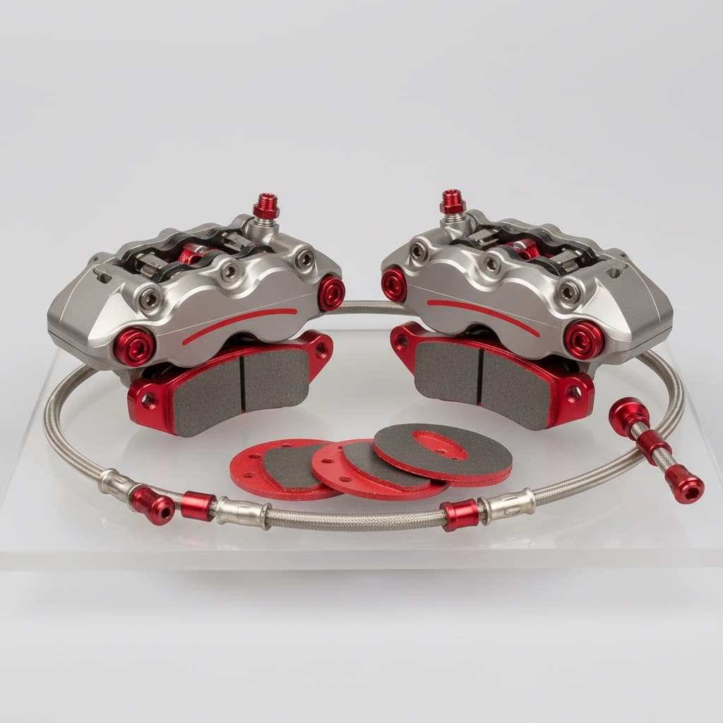 Brake calipers and a brake disc