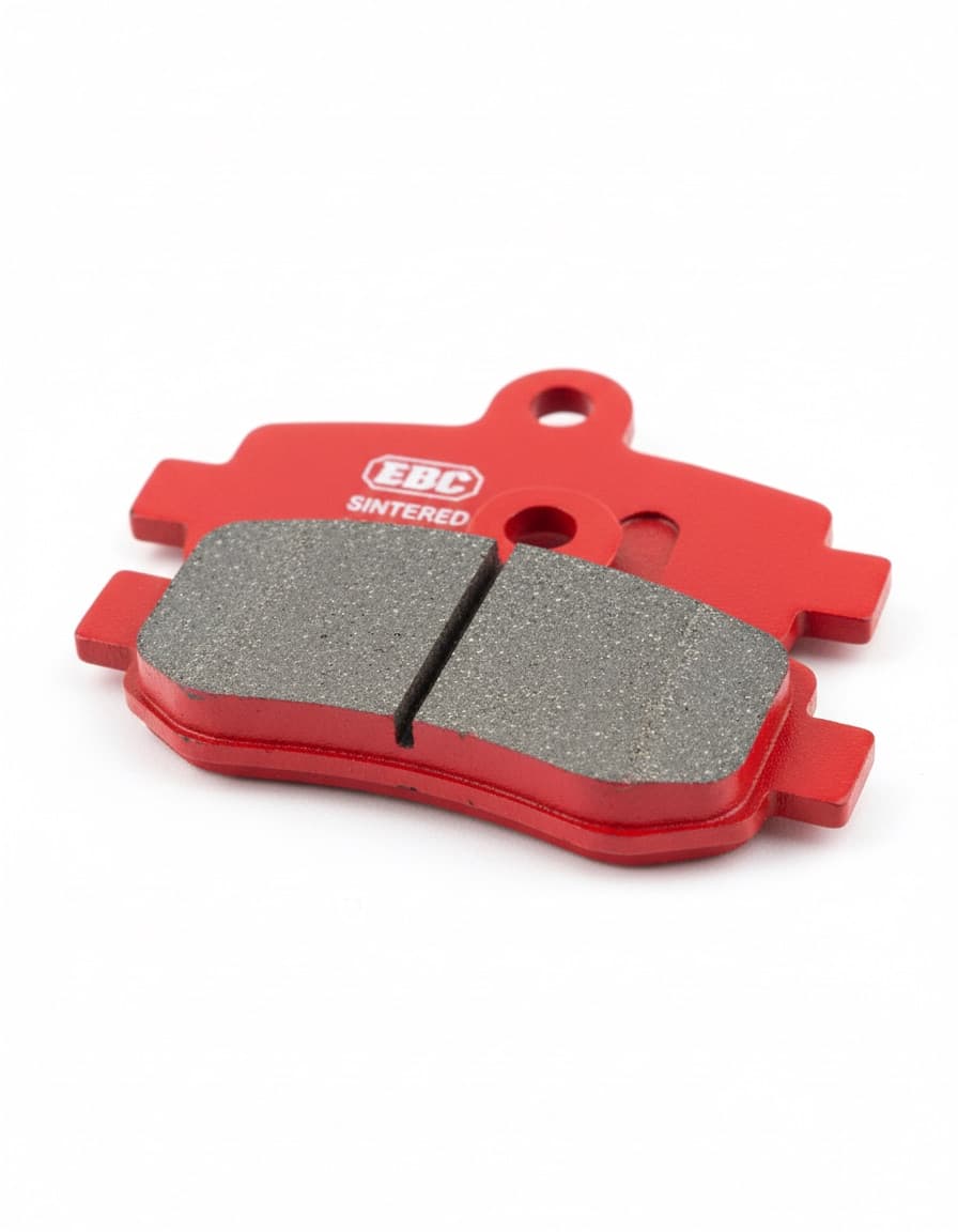 A set of red ceramic brake pads